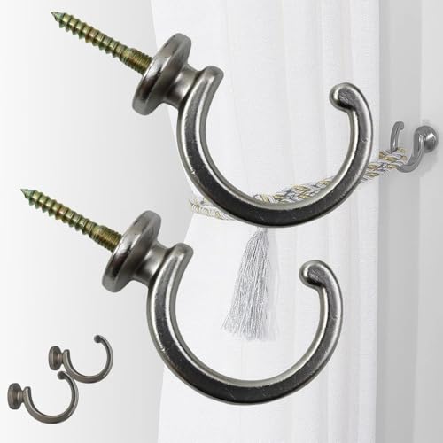KOMUNJ 2 Stück Metall Raffhalter Vorhang Haken, Vorhang Raffhalter Haken, Ball End Raffhalter Haken, für Tür, Wand, Vorhänge, Kleidung, Hüte, Kleiderbügel, Haken KOMUNJ 2 Stück Metall Raffhalter Vorhang Haken, Vorhang Raffhalter Haken, Ball End Raffhalter Haken, für Tür, Wand, Vorhänge, Kleidung, Hüte, Kleiderbügel, Haken von KOMUNJ