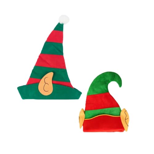 KOMUNJ 2 Stück Weihnachtsmütze Erwachsene Weihnachtsmütze, Weihnachtsmütze Kinder für Junge/Mädchen, Weihnachtsmütze Plüsch, Warm Weihnachtsmann Mütze(Elfenmütze-2) von KOMUNJ
