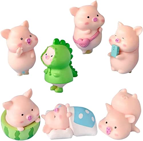 KOMUNJ 7 Stück Schweinchen Figuren Klein, Pig Tortendeko Schwein Kuchen Deko Figur Harz Ornamente Gartendeko Kuchendeko Handwerk Kindergeburtstag Party KOMUNJ 7 Stück Schweinchen Figuren Klein, Pig Tortendeko Schwein Kuchen Deko Figur Harz Ornamente Gartendeko Kuchendeko Handwerk Kindergeburtstag Party von KOMUNJ