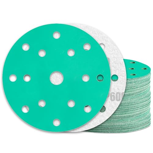 KONGMING 60 Stück Schleifpapier 150mm Klett Körnung 600 15 Loch für Exzenterschleifer von KONGMING