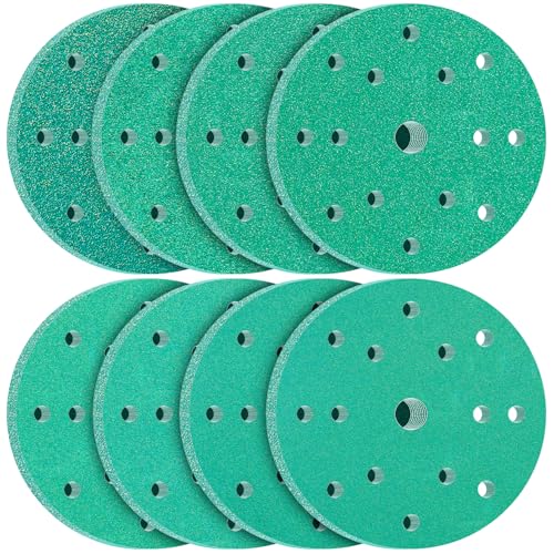 KONGMING 80 Stück Schleifpapier 150mm Klett Körnung 60 80 120 180 240 320 400 600 15 Loch für Exzenterschleifer von KONGMING