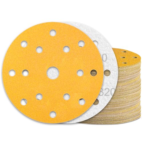 KONGMING Schleifpapier 150mm Klett 60 Stück 15 Loch Körnung 320 für Exzenterschleifer von KONGMING