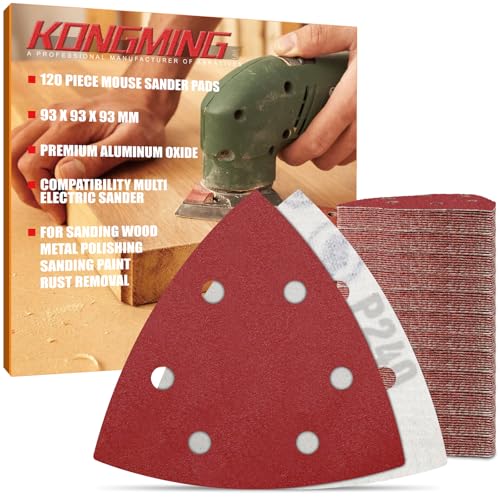 KONGMING Schleifpapier Dreieckschleifer klett 6 Loch 120 Stück Körnung 240 Schleifblätter fur Detailschleifer KONGMING Schleifpapier Dreieckschleifer klett 6 Loch 120 Stück Körnung 240 Schleifblätter fur Detailschleifer von KONGMING