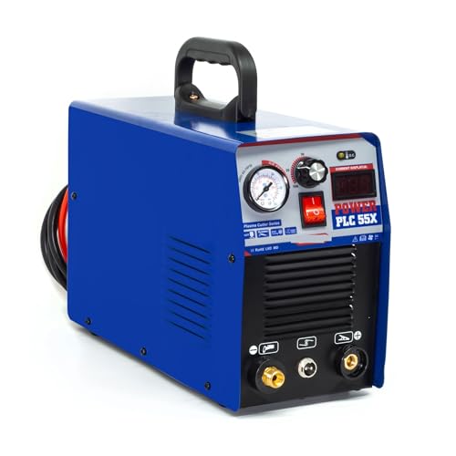 KONGMM Plasmaschneider, IGBT-Plasmaschneider PLC55 50A Nicht-Hochfrequenz-DC-Inverter Elektrische Digitale Luftplasmaschneidemaschine 220 1/2 Zoll sauber für Edelstahl, Stahl und Aluminium von KONGMM