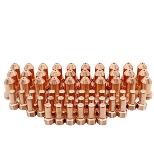 Plasmaschneider, 60 Stück PT-80 PT80 IPT-80 Plasmaschneider-Fackelelektrode 1,3 mm 1,0 mm 1,2 mm Spitzen 52558 51311.13 Plasmabrennerdüsen Schweißteile für Edelstahl, Stahl und Aluminium(1.3mm) von KONGMM