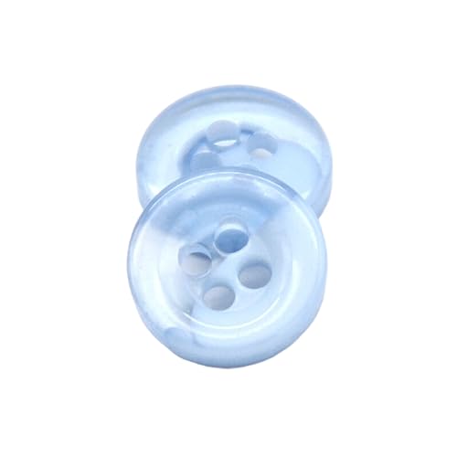 9 10 11mm blaue transparente Hemdknöpfe aus Kunstharz für Kleidung, kleine Bastelarbeiten, dekoratives handgefertigtes Nähzubehör, Blau, 10mm 20pcs von KONGNY