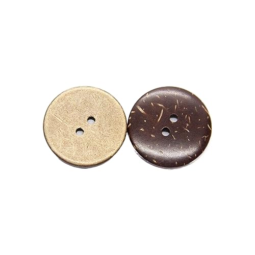 Natürlicher, umweltfreundlicher Kokosnussschalen-Holzknopf für Kleidung, 2/4 Löcher, Kinder-Scrapbook, dekorative Holzknöpfe, 2 Löcher (Wachsen), 15mm 30pcs von KONGNY