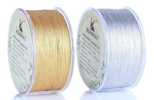 KONMAY 0,2 mm Lametta-Faden mit Etui, 600 m, metallisch-goldener und silberfarbener Schnur für Schmuckherstellung, Basteln, Dekoration, Geschenkverpackung, Weihnachtsschmuck zum Aufhängen KONMAY 0,2 mm Lametta-Faden mit Etui, 600 m, metallisch-goldener und silberfarbener Schnur für Schmuckherstellung, Basteln, Dekoration, Geschenkverpackung, Weihnachtsschmuck zum Aufhängen von KONMAY
