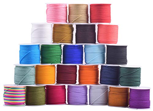KONMAY 1,0 mm Nylonschnur für Perlenarbeiten, ca. 70 m, gemischt von 25 Farben, Trimmfaden für chinesische Knoten, Kumihimo, Perlen, Makramee, Schmuckherstellung, Nähen, gemischt KONMAY 1,0 mm Nylonschnur für Perlenarbeiten, ca. 70 m, gemischt von 25 Farben, Trimmfaden für chinesische Knoten, Kumihimo, Perlen, Makramee, Schmuckherstellung, Nähen, gemischt von KONMAY