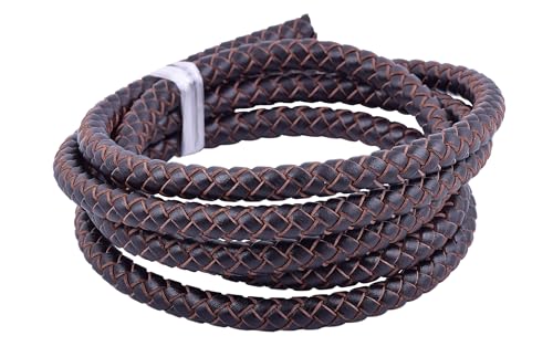 KONMAY 1 Meter 9.0mm Lederband Lederschnur Rund geflochten,Braun KONMAY 1 Meter 9.0mm Lederband Lederschnur Rund geflochten,Braun von KONMAY