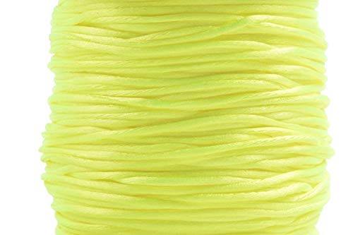 KONMAY 1.0mm Satinschnur/Flechtkordel Nylonschnur Friesen Faden Schnur für Schmuck Kunsthandwerk,73 Meters/Rolle, Neon Gelb von KONMAY