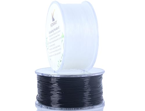 KONMAY 1.2mm Gummiband für Armbänder mit Organizer-Box, 2 Spulen 80 Meters Weiß und Schwarz Elastisches Faden, Elastische Armband-Schnur für Halsketten, Perlen, Schmuckherstellung und Basteln KONMAY 1.2mm Gummiband für Armbänder mit Organizer-Box, 2 Spulen 80 Meters Weiß und Schwarz Elastisches Faden, Elastische Armband-Schnur für Halsketten, Perlen, Schmuckherstellung und Basteln von KONMAY