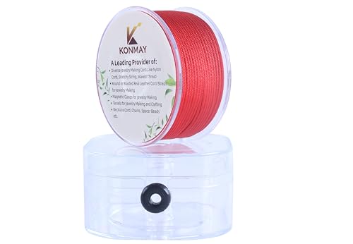 KONMAY 1.5mm Nylonschnur für Armbänder mit Organizer-Box, 49 Meters Rot Nylonfaden Satinschnur für Schmuck, Makramee, Kumihimo, Perlenarbeiten, Chinesische Knoten & Handwerk KONMAY 1.5mm Nylonschnur für Armbänder mit Organizer-Box, 49 Meters Rot Nylonfaden Satinschnur für Schmuck, Makramee, Kumihimo, Perlenarbeiten, Chinesische Knoten & Handwerk von KONMAY