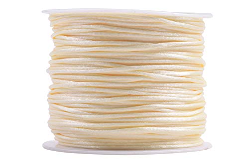 KONMAY 1.5mm Satinschnur/Flechtkordel Nylonschnur Friesen Faden Schnur für Schmuck Kunsthandwerk,91 Meters/Rolle, Crème KONMAY 1.5mm Satinschnur/Flechtkordel Nylonschnur Friesen Faden Schnur für Schmuck Kunsthandwerk,91 Meters/Rolle, Crème von KONMAY