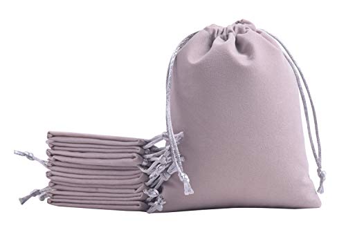 KONMAY 10 Stück Grau weicher Samtbeutel Schmuckbeutel mit Kordelzug, 20x25cm Samt Säckchen Hochzeit Party Geschenksäckchen KONMAY 10 Stück Grau weicher Samtbeutel Schmuckbeutel mit Kordelzug, 20x25cm Samt Säckchen Hochzeit Party Geschenksäckchen von KONMAY