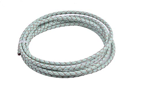 KONMAY 2 Yards 4.0mm Lederband Lederschnur Rund geflochten,Aqua KONMAY 2 Yards 4.0mm Lederband Lederschnur Rund geflochten,Aqua von KONMAY