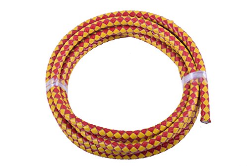 KONMAY 2 Yards 6.0mm Lederband Lederschnur Rund geflochten,Rot&Gelb KONMAY 2 Yards 6.0mm Lederband Lederschnur Rund geflochten,Rot&Gelb von KONMAY
