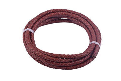 KONMAY 2 Yards 6.0mm Lederband Lederschnur Rund geflochten Vingtage Tan KONMAY 2 Yards 6.0mm Lederband Lederschnur Rund geflochten Vingtage Tan von KONMAY