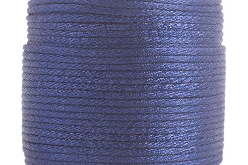 KONMAY 2.0mm Satinschnur/Flechtkordel Nylonschnur Friesen Faden Schnur für Schmuck Kunsthandwerk,45 Meters/Rolle, Navy blau von KONMAY