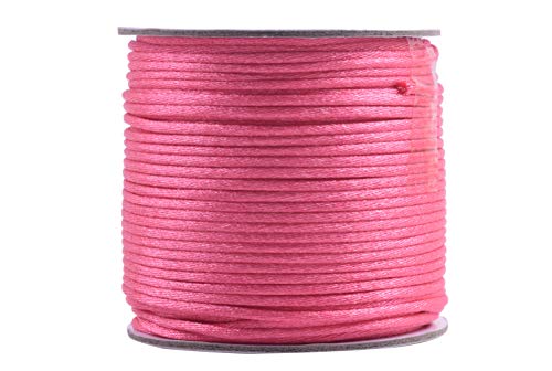 KONMAY 2.0mm Satinschnur/Flechtkordel Nylonschnur Friesen Faden Schnur für Schmuck Kunsthandwerk,45 Meters/Rolle, Pink von KONMAY