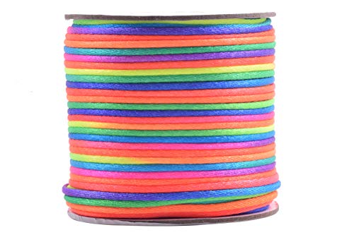 KONMAY 2.0mm Satinschnur/Flechtkordel Nylonschnur Friesen Faden Schnur für Schmuck Kunsthandwerk,45 Meters/Rolle, Regenbogen KONMAY 2.0mm Satinschnur/Flechtkordel Nylonschnur Friesen Faden Schnur für Schmuck Kunsthandwerk,45 Meters/Rolle, Regenbogen von KONMAY