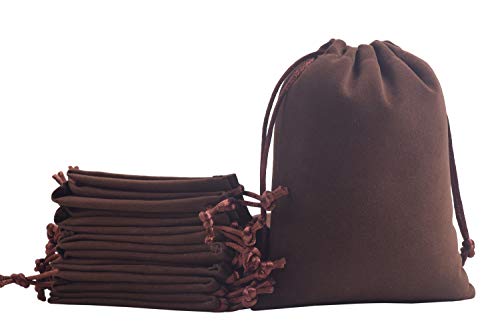 KONMAY 20 Stück Braun weicher Samtbeutel Schmuckbeutel mit Kordelzug, 12x15cm Samt Säckchen Hochzeit Party Geschenksäckchen KONMAY 20 Stück Braun weicher Samtbeutel Schmuckbeutel mit Kordelzug, 12x15cm Samt Säckchen Hochzeit Party Geschenksäckchen von KONMAY