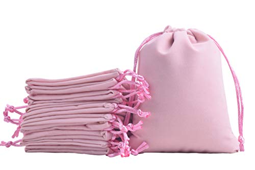 KONMAY 20 Stück Pink weicher Samtbeutel Schmuckbeutel mit Kordelzug, 7x9cm Samt Säckchen Hochzeit Party Geschenksäckchen KONMAY 20 Stück Pink weicher Samtbeutel Schmuckbeutel mit Kordelzug, 7x9cm Samt Säckchen Hochzeit Party Geschenksäckchen von KONMAY