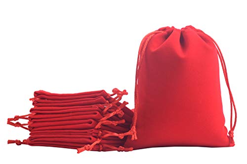 KONMAY 20 Stück Rot weicher Samtbeutel Schmuckbeutel mit Kordelzug, 10x12cm Samt Säckchen Hochzeit Party Geschenksäckchen KONMAY 20 Stück Rot weicher Samtbeutel Schmuckbeutel mit Kordelzug, 10x12cm Samt Säckchen Hochzeit Party Geschenksäckchen von KONMAY