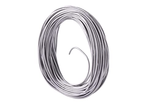 KONMAY 25 Yards Solid Round 1.5mm Metallic Silver Gray Genuine/Real Leather Cord Braiding String (1.5mm, Metallic Silver Gray) by Konmay von KONMAY