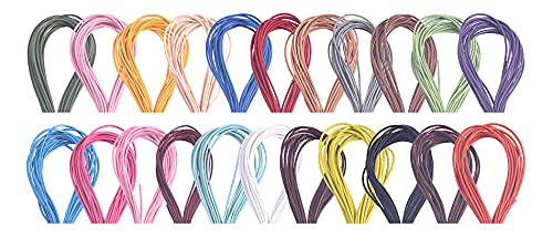 KONMAY 46 Meters 10 Farbes 1.0mm Mixed Rund Lederschnur aus echt Leder, Lederbänder für Ketten, Schmuck von KONMAY
