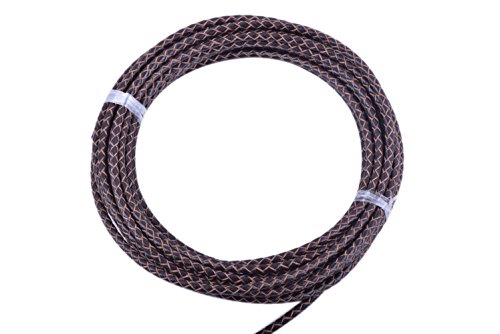KONMAY 5 Yards 3.0mm Lederband Lederschnur Rund geflochten,Braun von KONMAY
