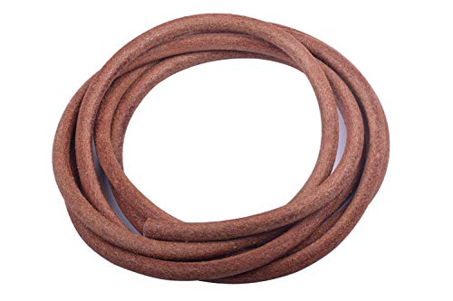 KONMAY 8,0 mm runde Echtlederschnur, 2 Meter Naturlederschnur für Schmuckherstellung, Halsketten, Armbänder und Basteln von KONMAY