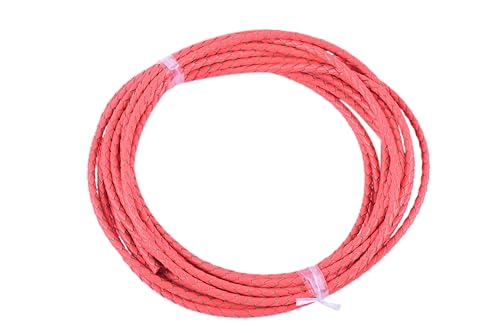 KONMAY Bolo-Lederband, rund, 3,0 mm, geflochten, Neon-Pink, 4,5 m von KONMAY