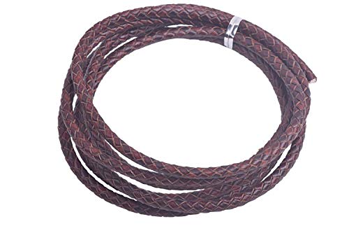 KONMAY Lederband Bolo-Lederband, rund, geflochten, 5,0 mm, Vintage, Braun, ca. 2 m KONMAY Lederband Bolo-Lederband, rund, geflochten, 5,0 mm, Vintage, Braun, ca. 2 m von KONMAY
