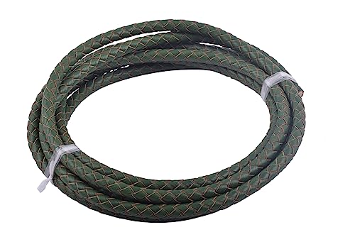KONMAY Kelly Green geflochtene Lederschnur für Schmuckherstellung und DIY-Projekte, 5,0 mm, Kelly Green von KONMAY