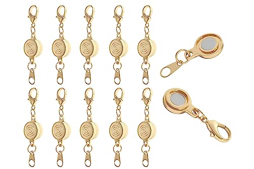 KONMAY Magnetische Halsketten-Verlängerungsverschlüsse und Verschluss, runde goldene Wirbel-Gravur, magnetischer Verschluss für Halsketten, Armbänder, zur Schmuckherstellung, 10 Sets von KONMAY
