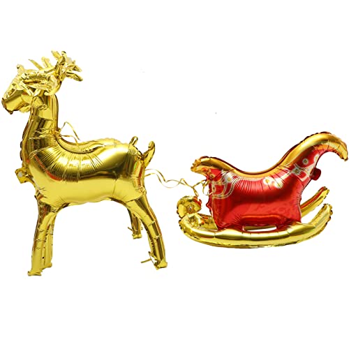 KONTONTY Weihnachten Aufblasbare Elch Schlitten Ballon Set 3d Dekorative Luftballons Für Party Home Decor KONTONTY Weihnachten Aufblasbare Elch Schlitten Ballon Set 3d Dekorative Luftballons Für Party Home Decor von KONTONTY