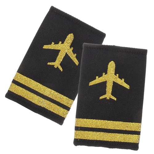 KONTONTY 1 Paar Epauletten für Flugpersonal Professionelle Schulterklappen Hochwertigem Klassisches Design für Piloten und Flugbegleiteruniformen Einzigartiger Stil für Luftfahrtbranche von KONTONTY