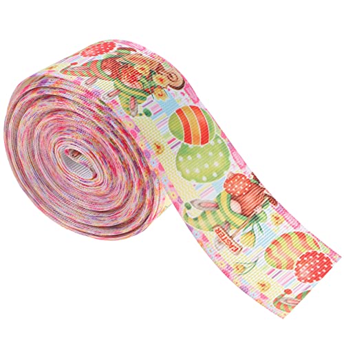 KONTONTY 1 Rolle Dekoratives Band Verpackung Helles Grünes Band Dekorationen Rosa Stoff Bänder Zum Basteln Bänder Satinbänder Dekoration Multi Stoffband Zum Einpacken Polyester von KONTONTY