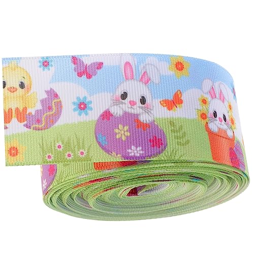KONTONTY 1 Rolle Osterband Stoff Dekorationen mit rotes Band Spitzenband faschingsdekoration karnevalsdekoration fasnachtsdeko frühlingsdeko bastelset Geschenkband Polyesterband für Kränze von KONTONTY