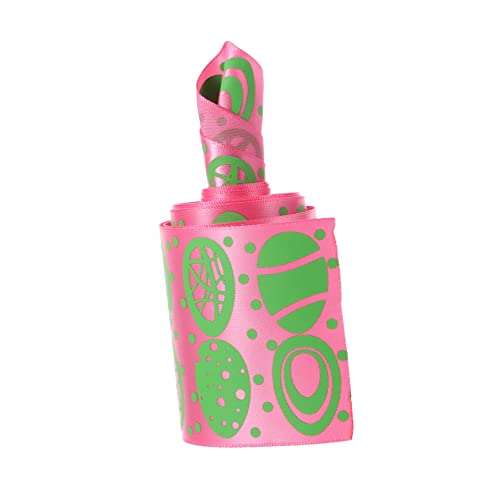 KONTONTY 1 Rolle Ostereikaninchen -Gurtband geschenkband ostern dekoband ostern DIY Ostern Dekoration Garnband hübsches Band hochzeitsdeko Verpackungsband Osterpackungsband Eisendraht Rosy von KONTONTY