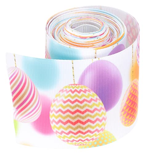 KONTONTY 1 Rolle Polyesterband Grün Stoffband Band Zum Verpacken Bänder Für Handwerk Verpackungsband Osterdrahtband Festivalband Dekoratives Osterband Geschenkverpackungsbänder Osterstoff von KONTONTY