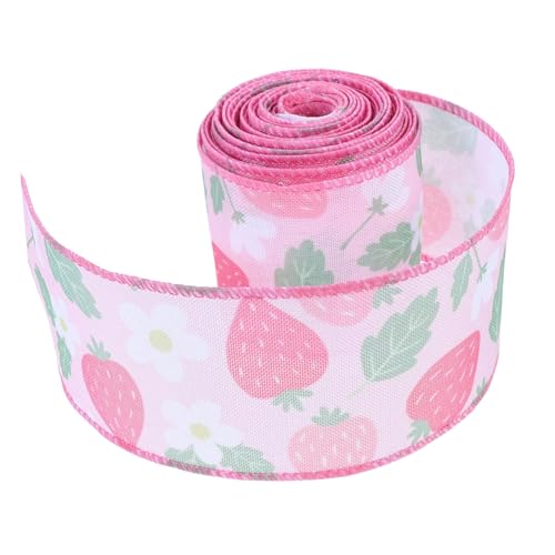 KONTONTY 1 Rolle Sommerfrucht Ripsband Erdbeer Design Breit Yards für Geschenkverpackungen DIY Bastelarbeiten und Festliche Feiern Vielseitig Einsetzbar von KONTONTY