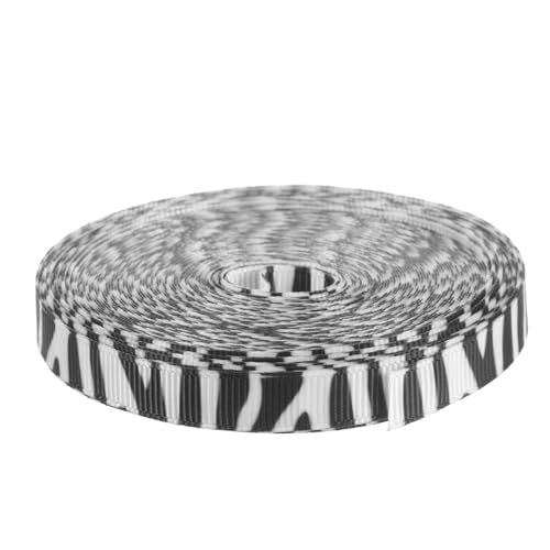 KONTONTY 1 Rolle Zebra-gurtband Haustierband Paketband Zebraband Bänder Zum Basteln Praktisches Geschenkband Gefertigtes Band Geschenkband Schneidbares Bastelband Polyester von KONTONTY