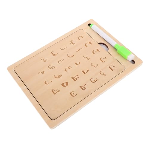 KONTONTY 1 Satz Arabischer Schreibblock Alphabetverfolgung Gerillte Handschriftübungen Für Schreibübungen Für Kleinkinder Schreibübungen Für Zeichenbrett Hölzern Beige von KONTONTY