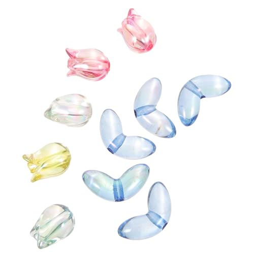 KONTONTY 1 Satz Bastelset mit Tulpenperlen Teilig Transparente Bunte Acrylperlen für DIY Handyketten und Armbänder Perfektes Material für Schmuckherstellung und von KONTONTY