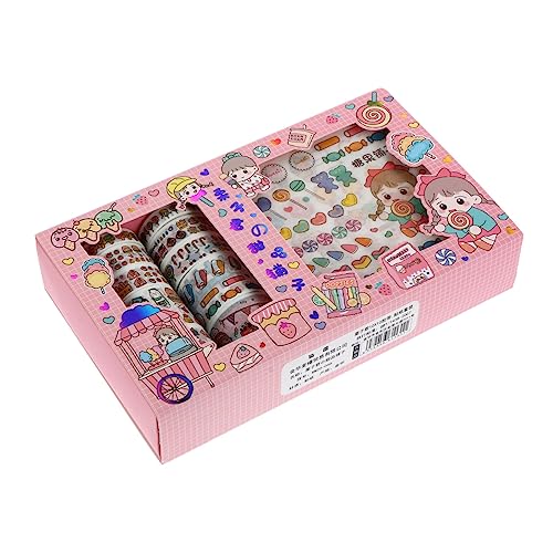 KONTONTY 1 Satz Cartoon Dekorationsband Weiß Dekorativ Aufkleber Streifen Klebrig Sammelalbum Planer-klebeband Washi-tape-dekoration Washi-tape-ästhetik Retro-washi-tape Papier von KONTONTY