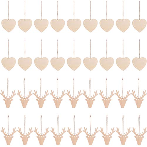 KONTONTY 1 Satz DIY Holzscheiben Weihnachtsschmuck Bastelverzierungen Rentierkopf für Kreative Deko Ideen und Festliche von KONTONTY
