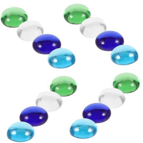 KONTONTY 1 Satz Flache Glasperlen Aquariumdekor Bunte Glasdekor Perlensteine Für Diy Projekte Blumenvasenfüller Perlendekore von KONTONTY