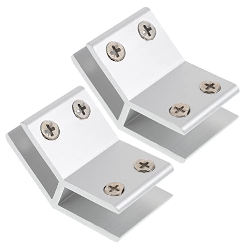 KONTONTY 1 Satz Glasclip Unterstützt Clips Geländer Montage Einstellbar Klemmbausteine Halterung Für Glas Glasklemmen Glasklemmhalterung Glas-clip-klemme Aluminiumlegierung Silber 2 Stück von KONTONTY